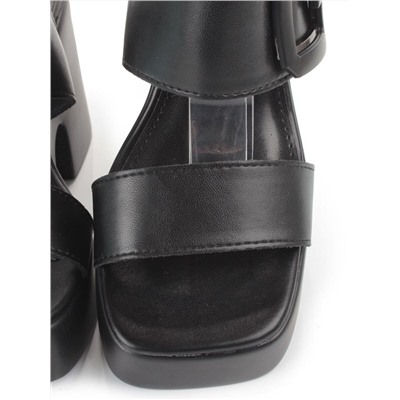 08-PEY330-2 BLACK Босоножки женские (натуральная кожа)