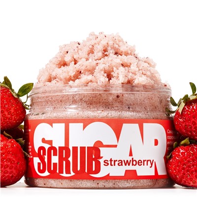 Скраб для тела Strawberry (с экстрактом клубники, сахарный), 300 г