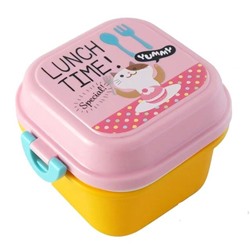 Ланч бокс для еды Lunch Time желтый/розовый 720мл