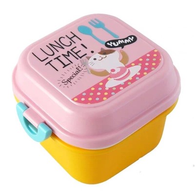 Ланч бокс для еды Lunch Time желтый/розовый 720мл