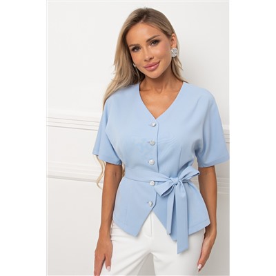 Жакет голубой с поясом Ильяна №1