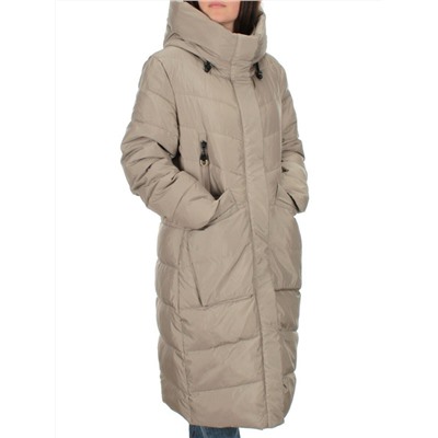 2077 GRAY/BEIGE Пальто зимнее женское (200 гр .холлофайбер)