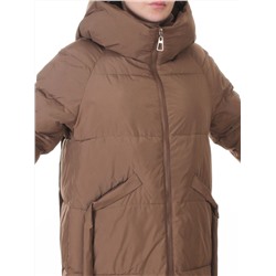 018 BROWN Пальто зимнее женское (200 гр. холлофайбер)
