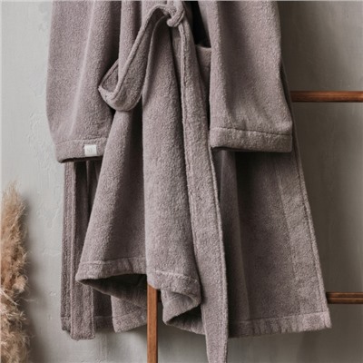 Халат махровый женский SL HOME: Basic «Софт Мист», хлопок 100%, серый