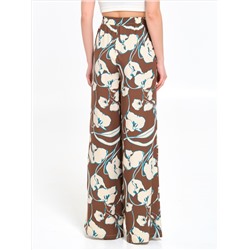 Брюки коричневые в пижамном стиле