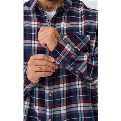 Рубашка F521-0460 blue-red