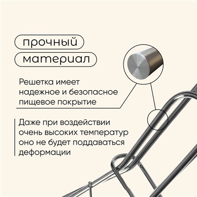 Решётка - гриль для рыбы maclay, 30x12 см, хромированная сталь, для мангала