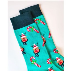 Носки НГ р.37-44 "Happy NY" Олень в Шарфе