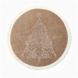 Салфетка сервировочная «Merry bright» цвет белый, 37*37 см, джут