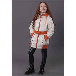 3517Б Пальто на синтепоне молочный/146