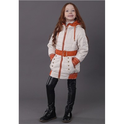 3517Б Пальто на синтепоне молочный/146