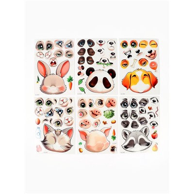 Аппликация наклейками «Весёлые мордашки»