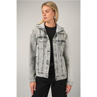 Женская джинсовая куртка с капюшоном Happyfox