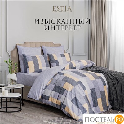 Estia ЭНТОН Простыня на резинке 160х200+30, 1 пр., хл./сатин серый
