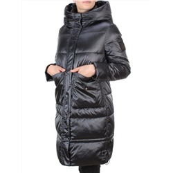 9106 BLACK Пальто зимнее женское  FLOWEROVE (200 гр. холлофайбера)