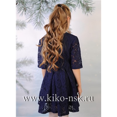 2192 Платье Angel mind кружевное Темно-синий/152
