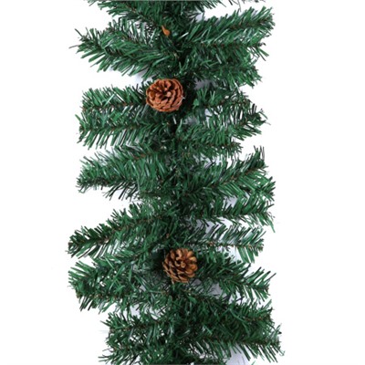 Гирлянда из елочных веток искусственная 2,7 метра 240 веток с шишками / WA-3 /уп 15/Новый год