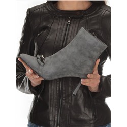 01-PCM343-6 DK. GRAY Ботинки демисезонные женские (натуральная замша, байка)