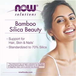 NOW Foods, Solutions, Bamboo Silica Beauty, 760 мг, 90 растительных капсул (380 мг на капсулу)