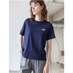 Футболка из премиального хлопка с принтом фольгой