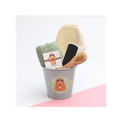 Набор подарочный «Этель. Чудесного дня», полотенце, мочалка, щётка