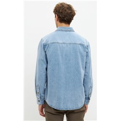 Рубашка джинс P311-1241 middle blue