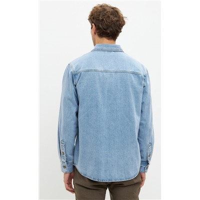 Рубашка джинс P311-1241 middle blue