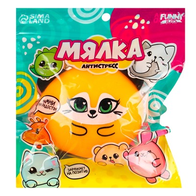 Антистресс сквиш мялка «Лисичка», с пастой, в пакете