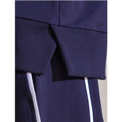 Свитшот с лампасами и разрезами из эластичного футера двухнитки без начеса