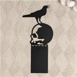 Держатель-подставка для книг «Ворон на черепе», чёрный, 1 шт.
