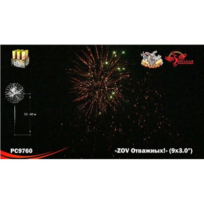 Фейерверк РС9760 ZOV Отважных (3" х 9)