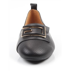 06-M47-56 BLACK Туфли женские на широкую ногу (натуральная кожа)