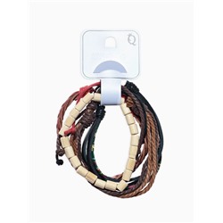 Набор браслетов «Радужный», 4 шт. кожа, цветной, d=8 см