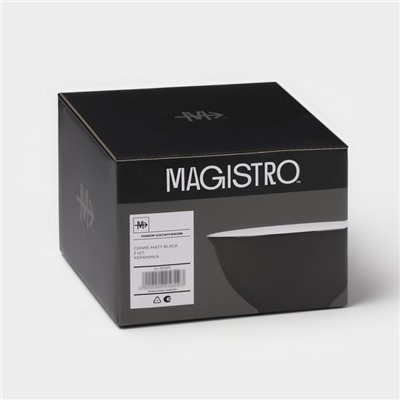 Салатники Magistro Matt black, 250 мл, 11.5×5.6 см, набор 2 шт., фарфор, чёрные, белые