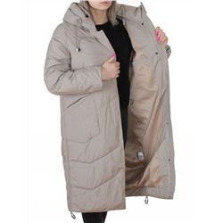 8806 GRAY/BEIGE Пальто зимнее женское (150 гр. холлофайбер)