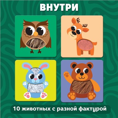 Развивающий набор «Животные леса», тактильные карточки