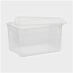 Ящик для хранения «Кристалл XS Plus», 16 л, 38,9×27,5×21,5 см, с крышкой, прозрачный