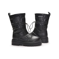 998 Fashion A2817-МП/Z Полусапожки женские чер иск кожа, подклад иск мех