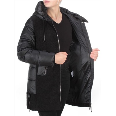 D6816 BLACK Куртка зимняя женская  KARERSITER (200 гр. холлофайбера)