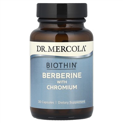 Dr. Mercola, Biothin®, берберин с хромом, 30 капсул