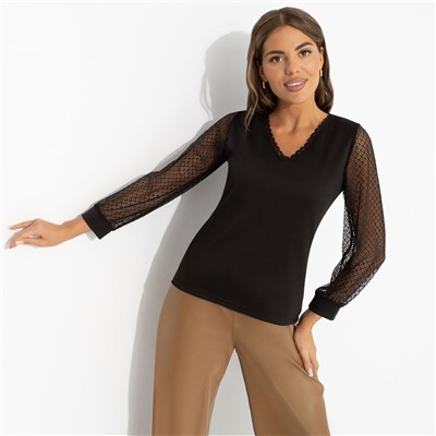 Блуза комбинированная, Попала в сказку (black)