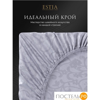 Estia ТОЛОСА Простыня на резинке 160х200+30, 1 пр., хл./сатин серый