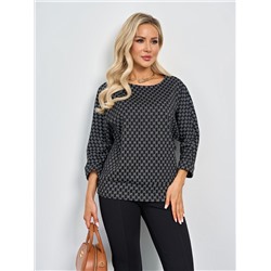 Джемпер чёрный трикотажный с рукавом три четверти