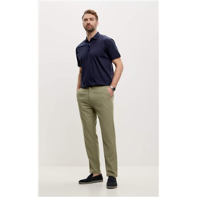 Брюки льняные мужские F211-0871 оливковые