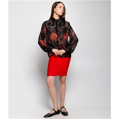 Блуза #КТ550 (1)-1, чёрный,красный