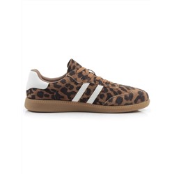 03-270-6PC LT. BROWN/LEOPARD Кеды женские (натуральная кожа)