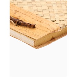 Записная книжка плетёная, 48 листов, 17×22×2 см, бежевая