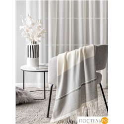 Estia ПЕЛЛЕ Плед сер./бел. 140х200, 1 пр., 52% вискоза, 48% шерсть