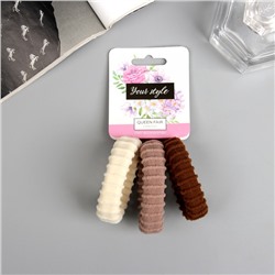 Резинки для волос QF «Махрушка спорт», набор 3 шт., нежность стиль, 5 см