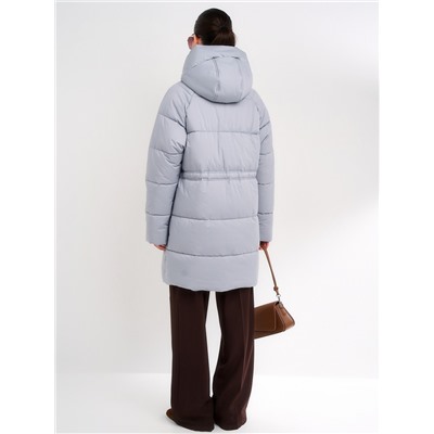Пуховик женский серо-голубой
